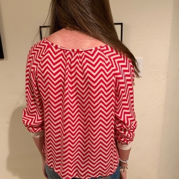 JOIE‎ Silk Chevron Blouse - Picture 6 of 6